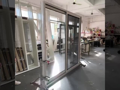 ruptura térmica Alumínio Vidro Deslizante Porta rolha manual persiana vidro duplo temperado