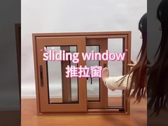 Casa de banho Janela de alumínio super deslizante Janela de vidro de alumínio marrom